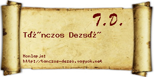Tánczos Dezső névjegykártya